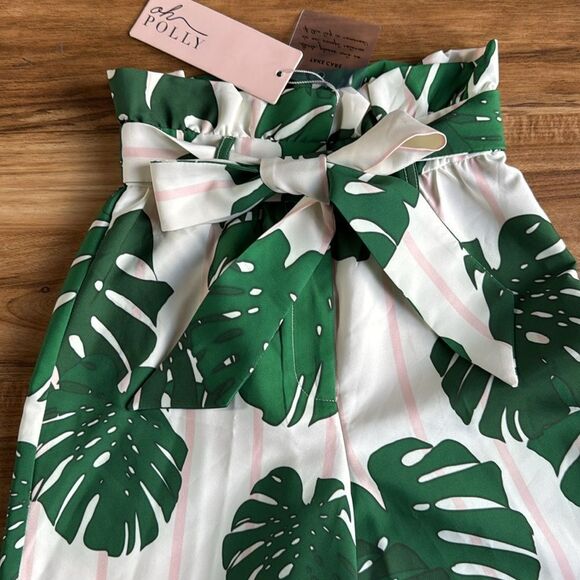 Oh Polly Tropical Leaf Print Pants Size 0 NWT - Picture 3 of 4